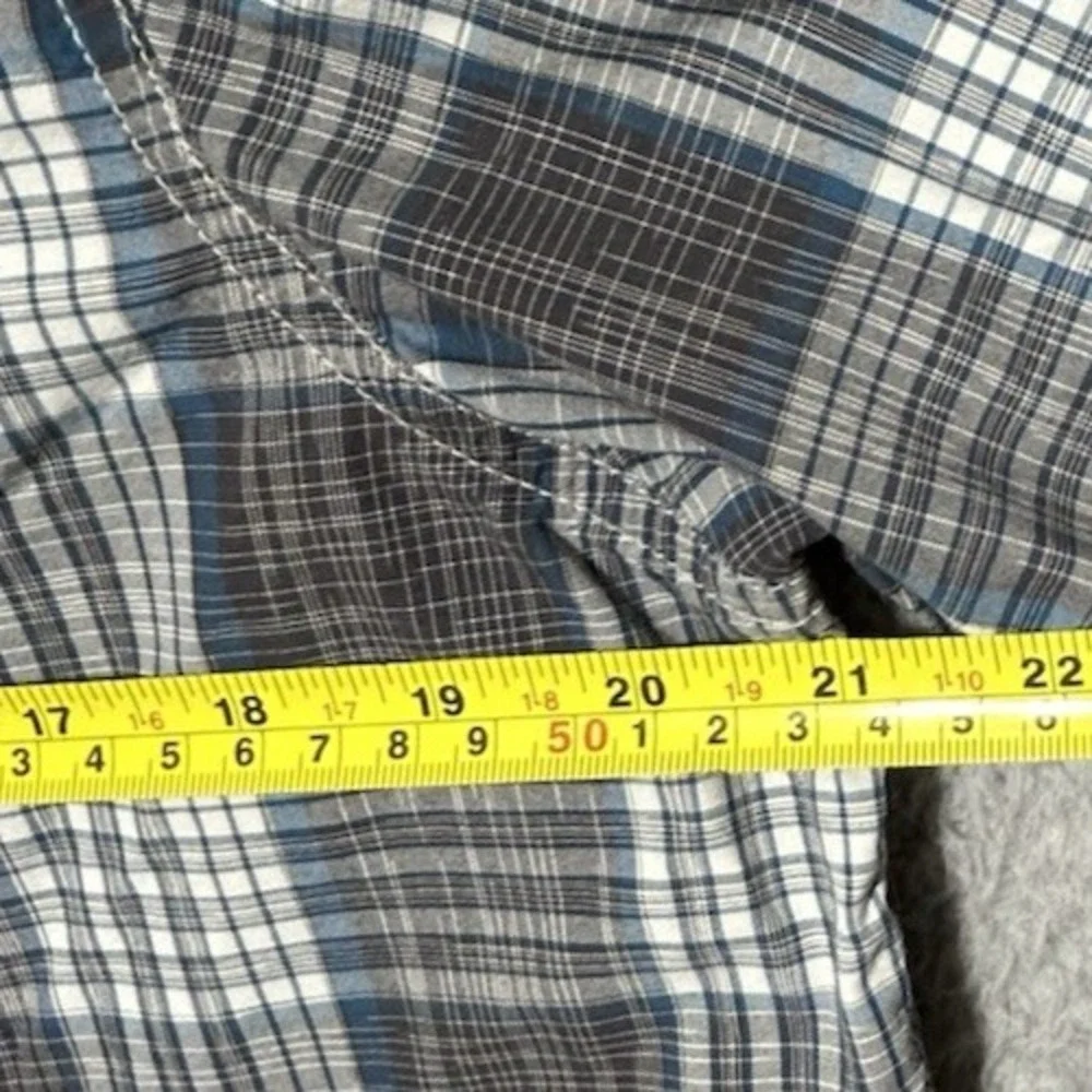 The North Face Black Plaid Button Down Shirt Short Sleeve Mens Size L‎ Gorpcore
